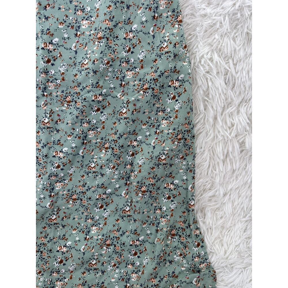 AEROPOSTALE Women’s Green/Blue Cotton Floral Zipper Closure Mini‎ Skirt Size Med - Picture 5 of 6